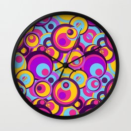 Retro Circles Groovy Colors Wall Clock