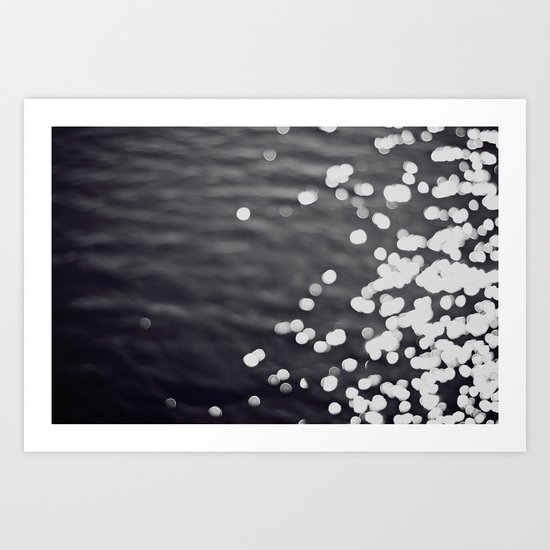 Evening Black and White Bokeh Nautical Art Print