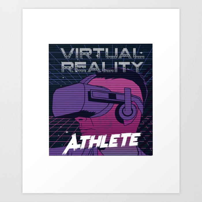 Virtual reality athlete augmented reality design Art Print