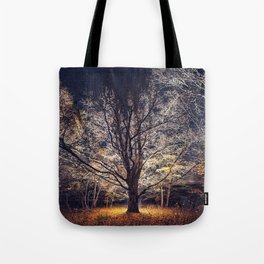 Reaching into the Night Tote Bag