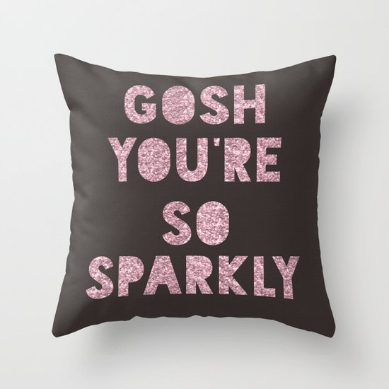 Gosh, Sparkly Throw Pillow