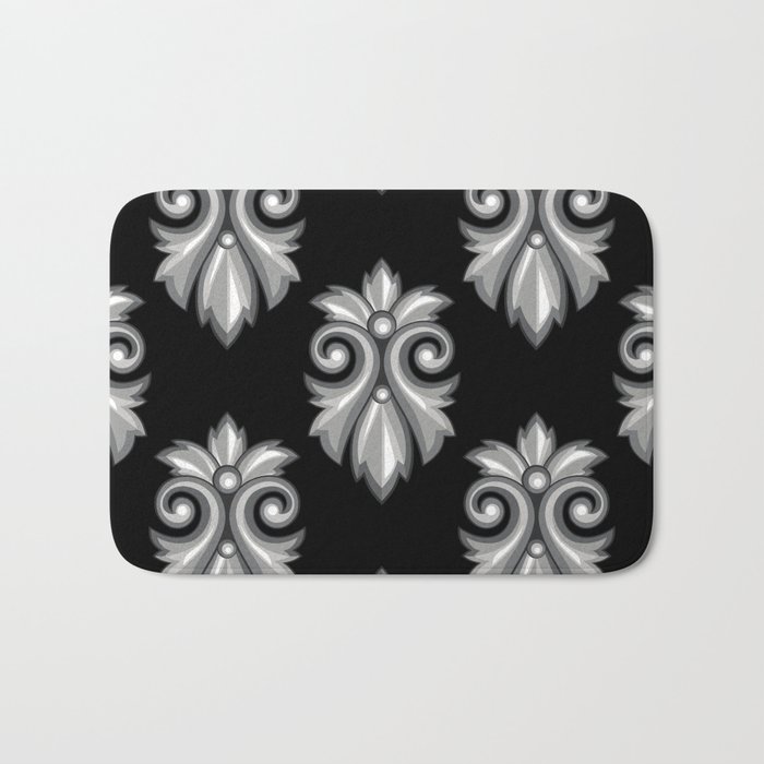 Seamless Pattern with Baroque Elements Bath Mat