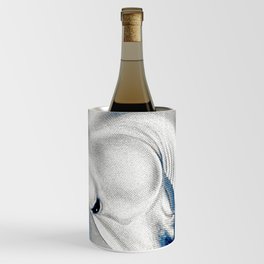 White Lusitano Blue Comic Style Wine Chiller