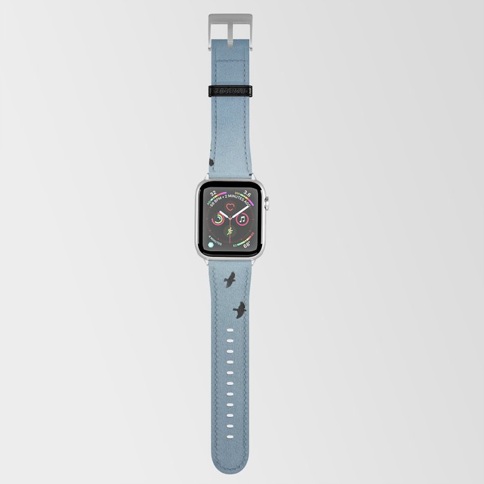 Flock of Ravens Flying Birds Clouds Sky Apple Watch Band