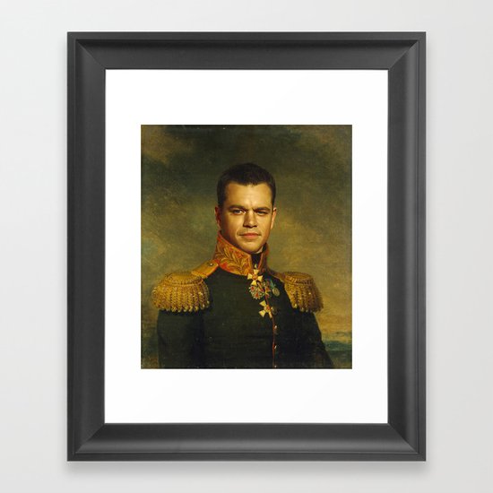 Matt Damon - replaceface Framed Art Print