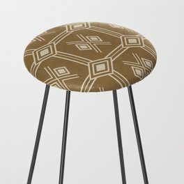 Zabzus - sand tribal square with diamonds - ethnic tile pattern Counter Stool