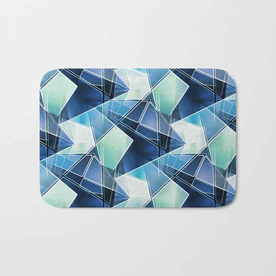 Iced Geometric Bath Mat
