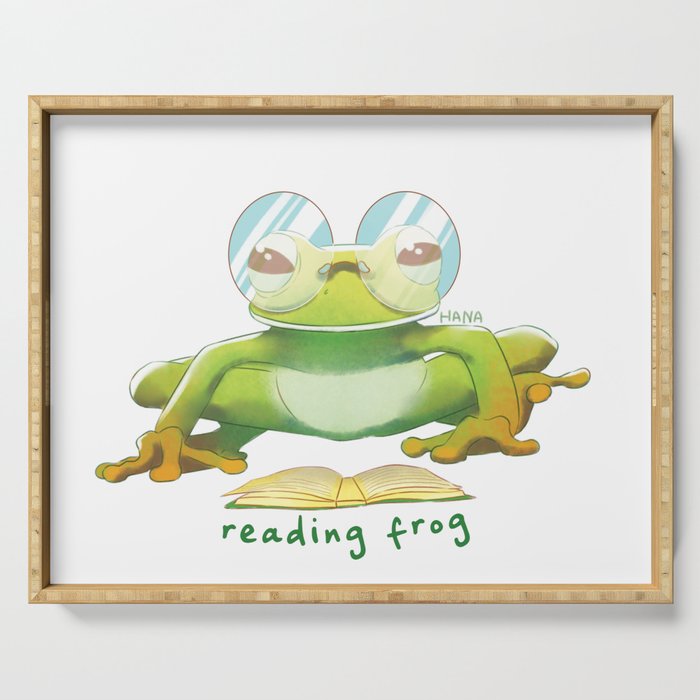 Reading Frog | Hana Stupid Art Serving Tray