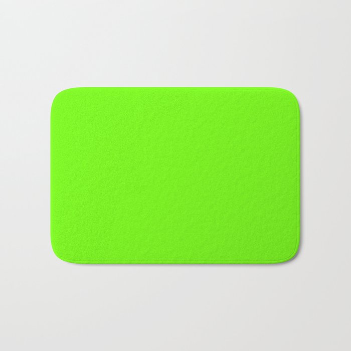 Bright Green Color Bath Mat By Productpics Society6
