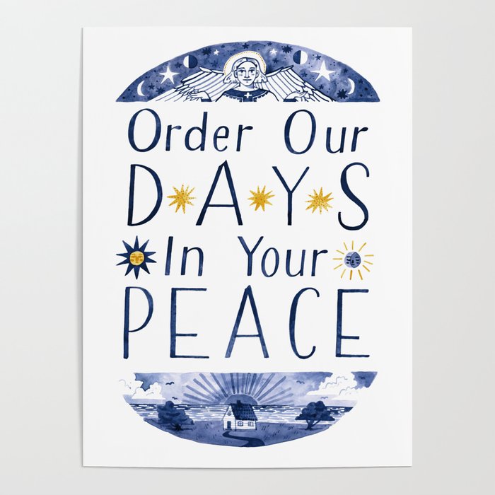 Order Our Days - Blue/Gold Poster