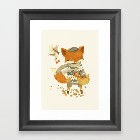Fritz the Fruit-Foraging Fox Framed Art Print