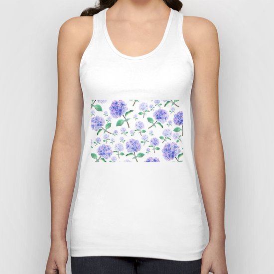 purple blue hydrangea pattern Unisex Tank Top