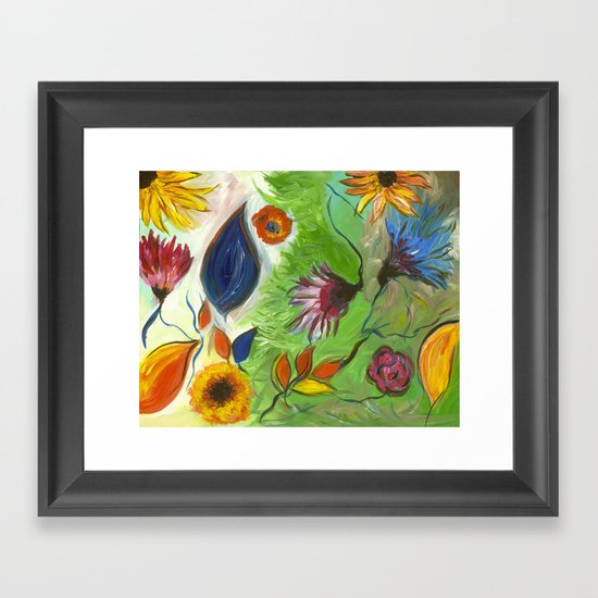 Flower Swirls Framed Art Print