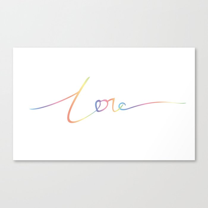 Print "Love" in rainbow gradient Canvas Print