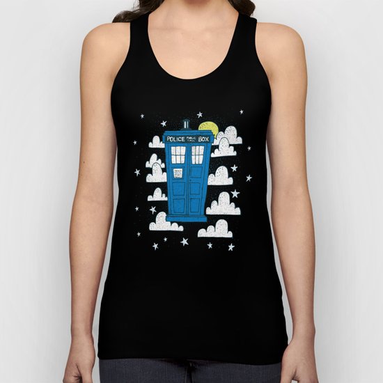 blue box Unisex Tank Top