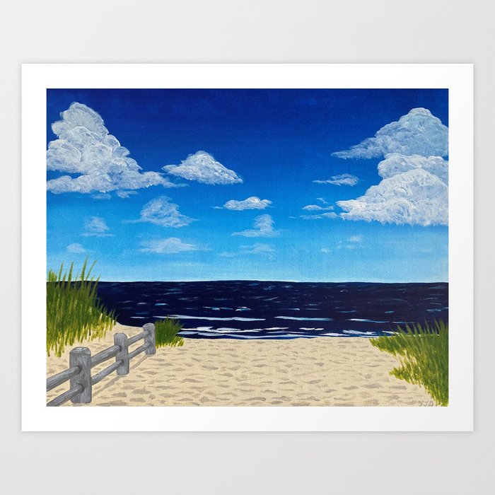 Summer Day at the Beach on Cape Cod Art Print