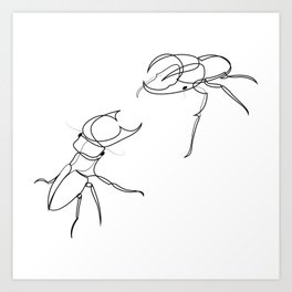 Beetle Battle Art Print