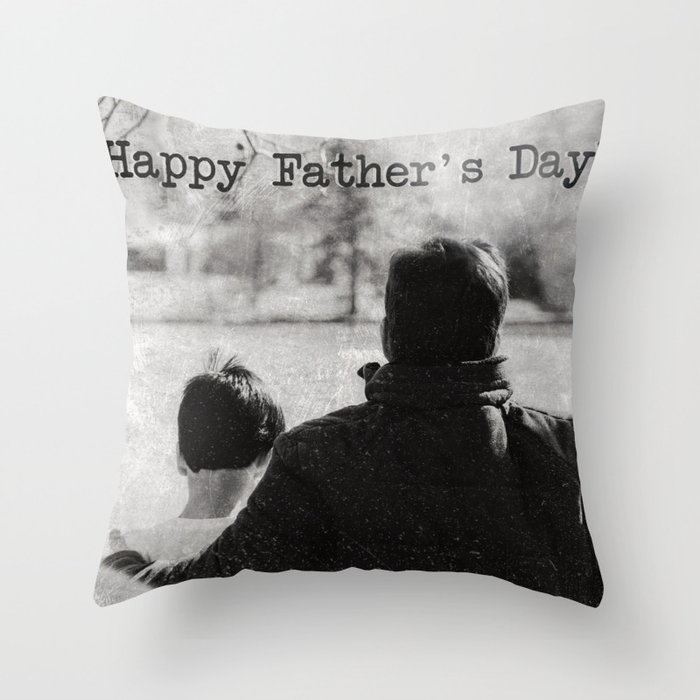 Happy Father's Day #blackwhite Throw Pillow