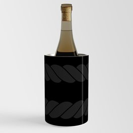 Modern Nautical Rope Pattern Matte Black Wine Chiller