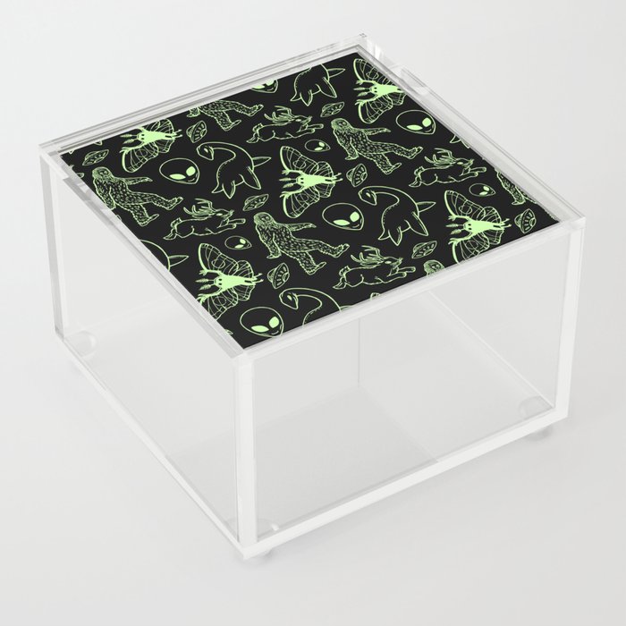 Cryptid Pattern: Green Lines Acrylic Box