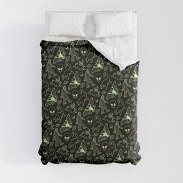 Cryptid Pattern: Green Lines Duvet Cover