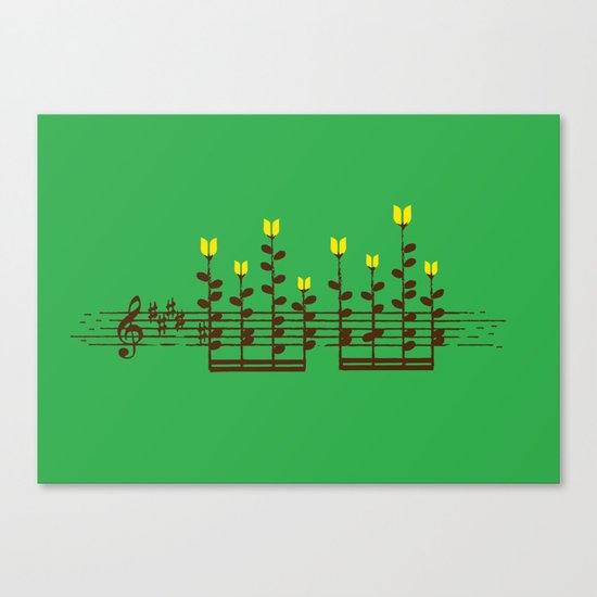 Music notes garden Canvas Print