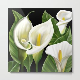 Calla Lilies Metal Print | Plants, Tranquility, Renewal, Lily, Springtime, Graphicdesign, Blooms, Spring, Colleendeery, Green 