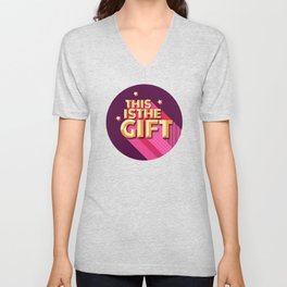 THIS IS THE GIFT - christmas typography V Neck T Shirt