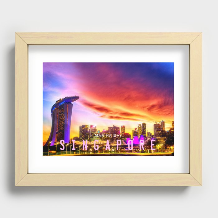 Singapore, Marina Bay Recessed Framed Print