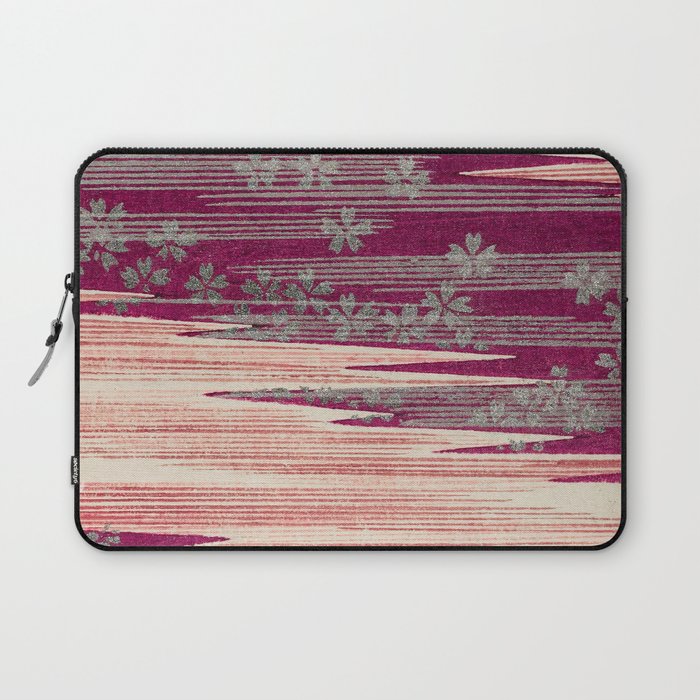 Abstract Floral Print Vintage Japanese Retro Pattern Laptop Sleeve