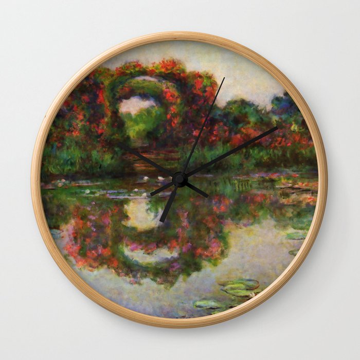 Claude Monet "Rose Arches at Giverny" Wall Clock