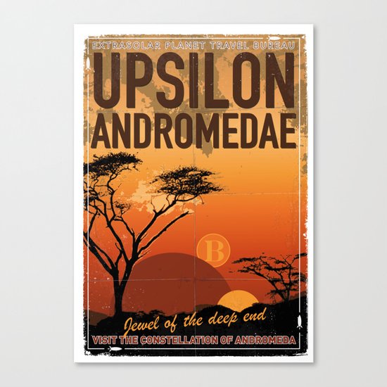 My Exoplanetary Travel Poster: Upsilon Andromedae B Canvas Print