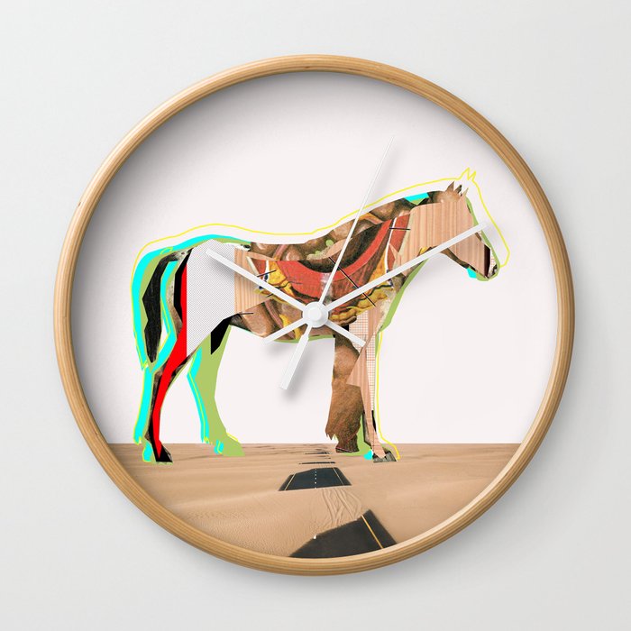 Crazy Horses · desert Wall Clock