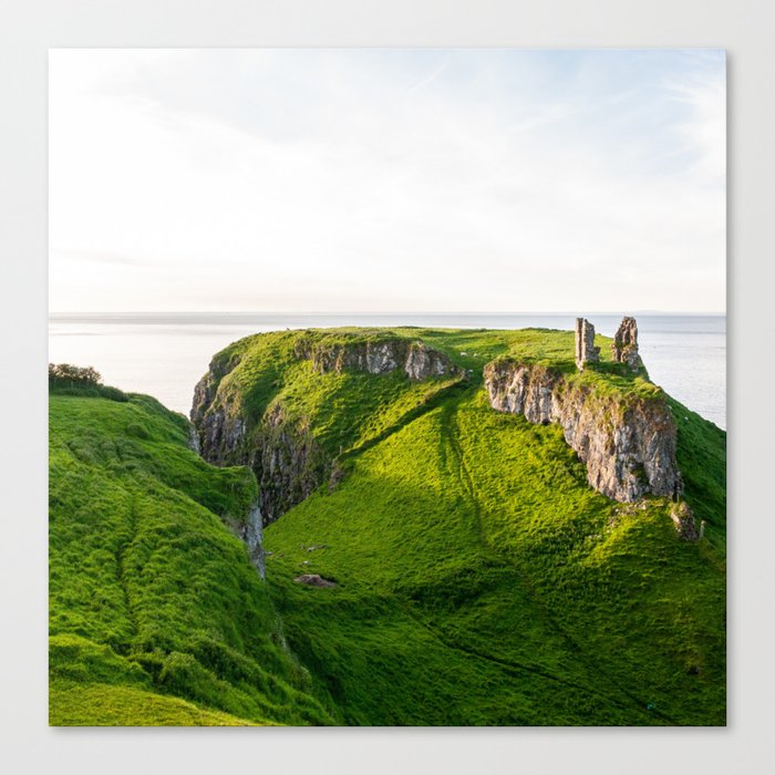 Great Britain Photography - Beautiful Green Landscape By The Sea Canvas Print