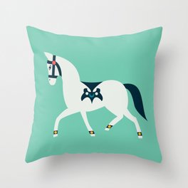 Arabian Horse Parade - Mint Throw Pillow