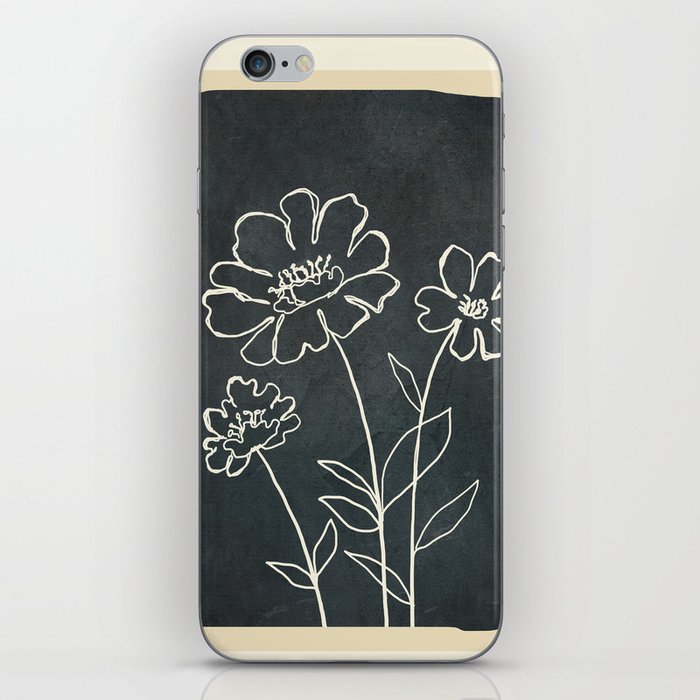 Sketch Line Flowers 4 iPhone Skin