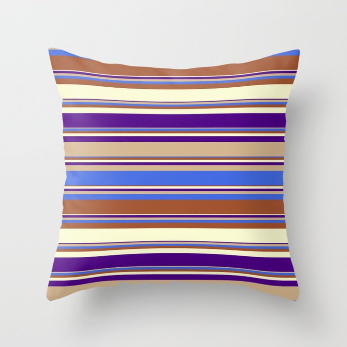 Tan and cheap blue pillows