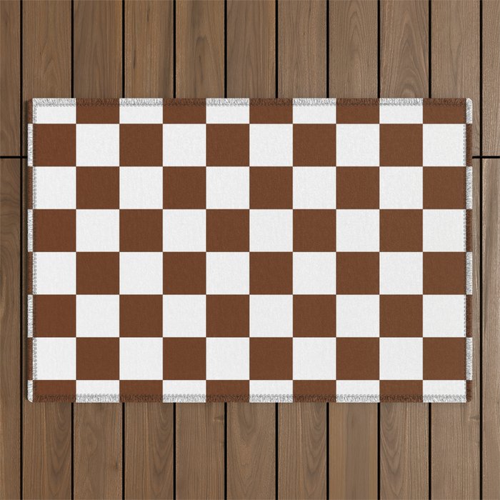 CHESS DESIGN (BROWN-WHITE) Outdoor Rug