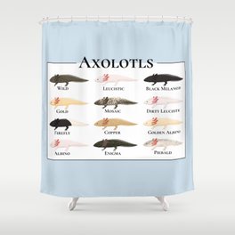 Types of Axolotls Shower Curtain
