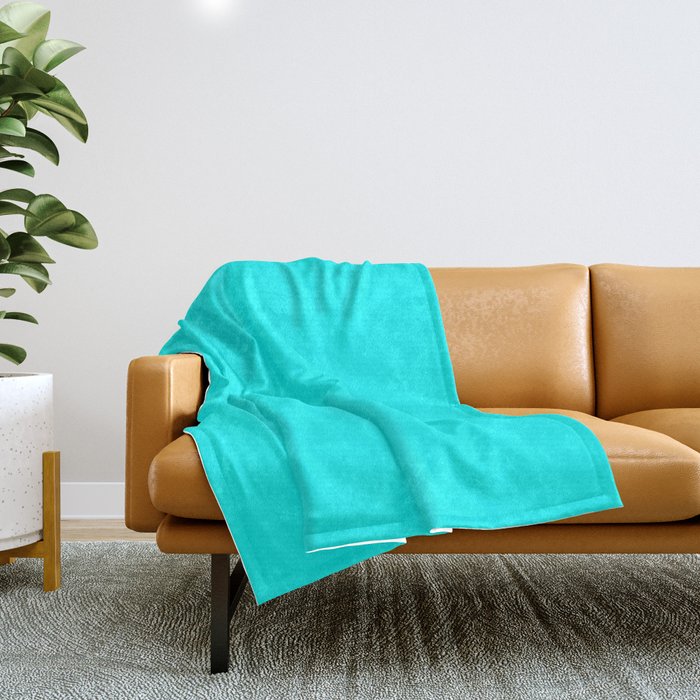 Cyan - solid color Throw Blanket