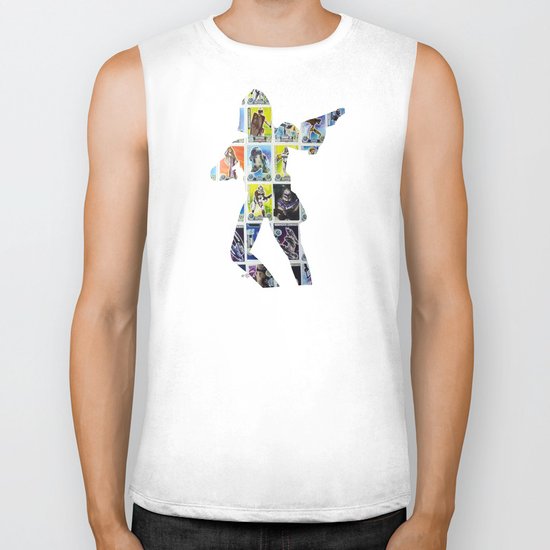 Cut StarWars Collage 1 Biker Tank