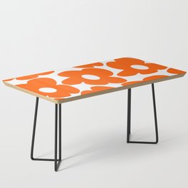 Orange Retro Flowers White Background #decor #society6 #buyart Coffee Table