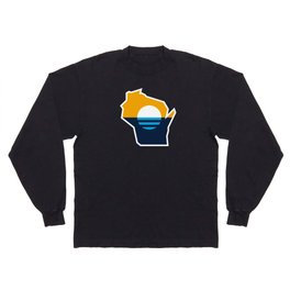 Wisconsin Outline - People's Flag of Milwaukee Long Sleeve T-shirt