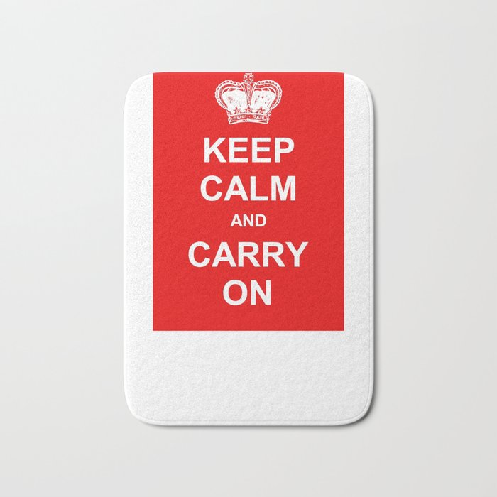 Keep Calm And Carry On English War Quote Bath Mat