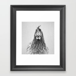 Chicken - Black & White Framed Art Print