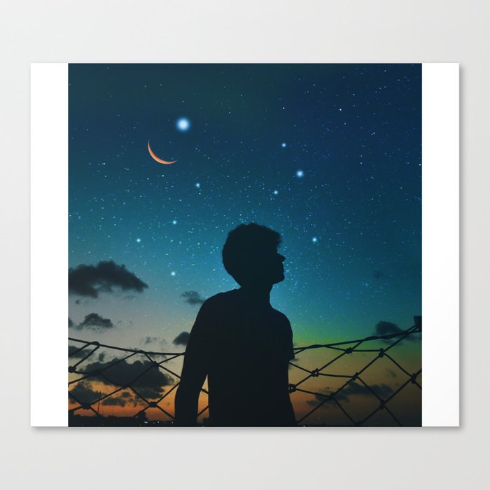 Night Sky meteor Canvas Print