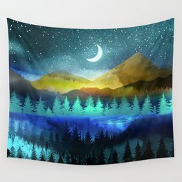 Silent Forest Night Wall Tapestry
