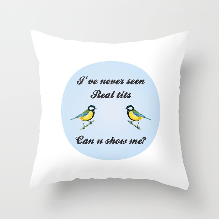 About Tits Throw Pillow