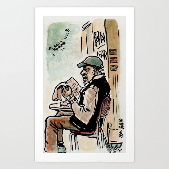 Il vecchio de la Garbatella - the old man from Garbatella Art Print
