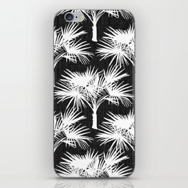 Retro 70’s Palm Trees White on Charcoal iPhone Skin